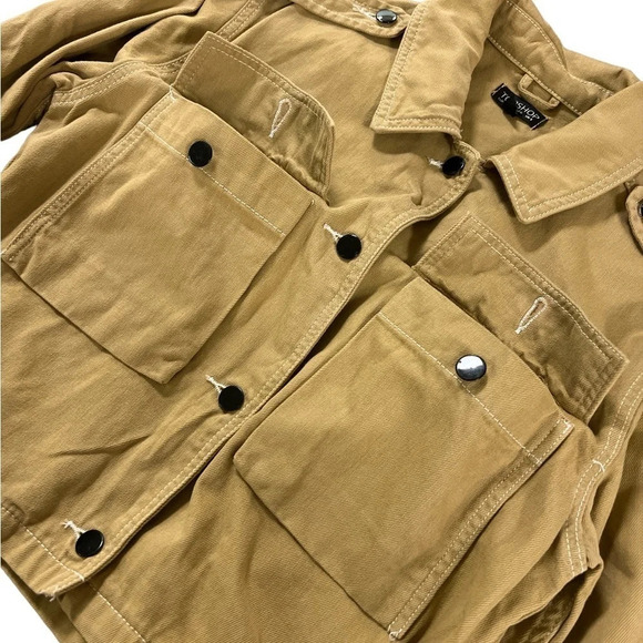 Topshop Cropped Jacket Mustard Yellow - Picture 7 of 10